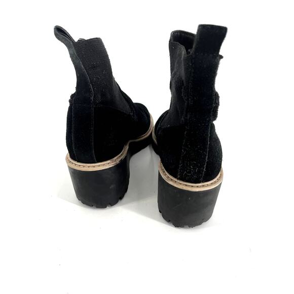 Dolce Vita Black Helen Suede Elastic Wedge Chelsea Boots - Picture 6 of 9